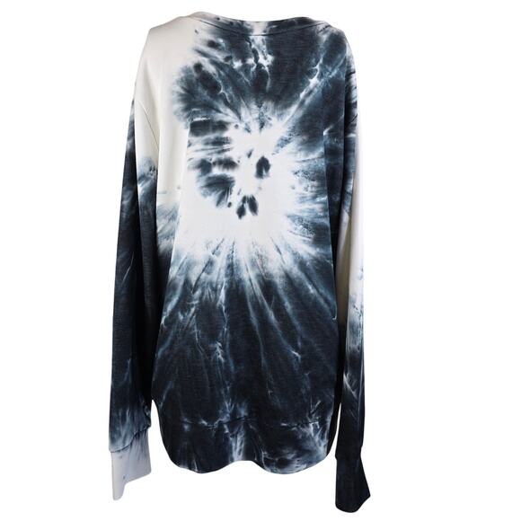 Torrid Active Navy Blue White Tie Dye Athletic Winter Thumb Hole Sweatshirt 2/2X - Picture 2 of 5